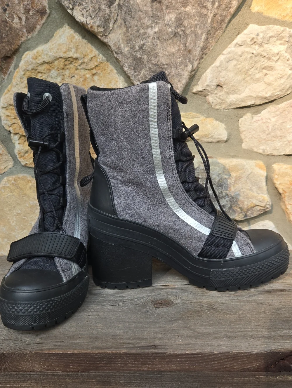 Converse Chuck Taylor All Star GR82 Extra High Top Boot 7 Chunky Platform Heel